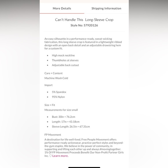 Free People movement Can’t handle this long sleeve crop - Picture 7 of 13